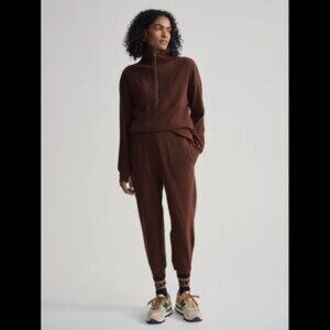 Varley Brushed Rib Slim Cuff Pant 25” Dark Walnut Size Small NWT